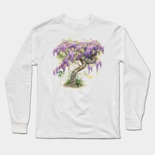 Wisteria Watercolor Long Sleeve T-Shirt